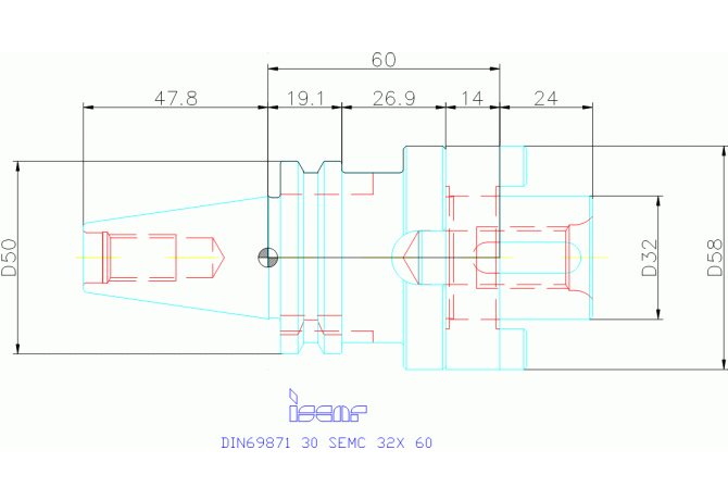 DIN69871 30 SEMC 32X 60