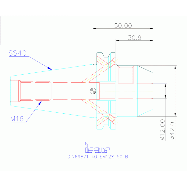 DIN69871 40 EM12X 50 B