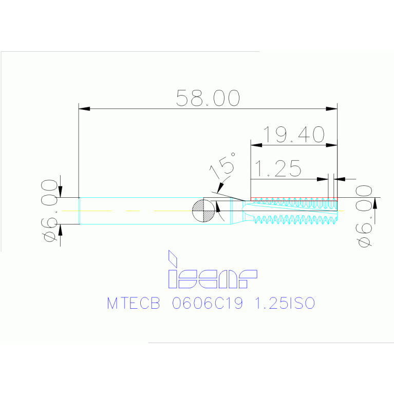 MTECB 0606C19 1.25ISO IC908