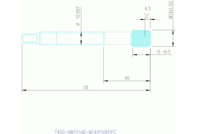 T400-NM101AB-M14X150N1PC
