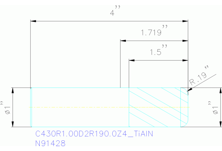 C430R1.00D2R190.0Z4 TIALN