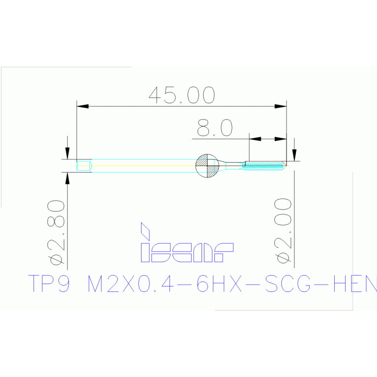 TP9 M2X0.4-6HX-SCG-HEN