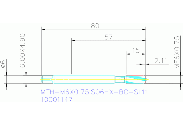 MTH-M6X0.75ISO6HX-BC-S111