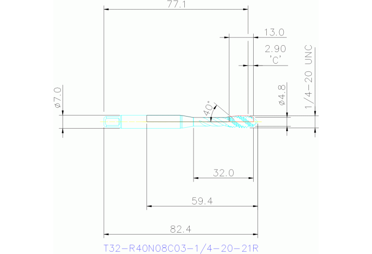 T32-R40N08C03-1/4-20-21R