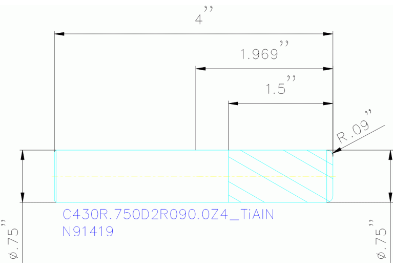 C430R.750D2R090.0Z4 TIALN