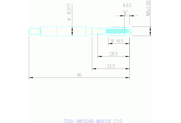 T200-XM100AB-M8X100 C110