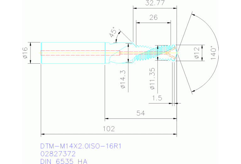 DTM-M14X2.0ISO-16R1