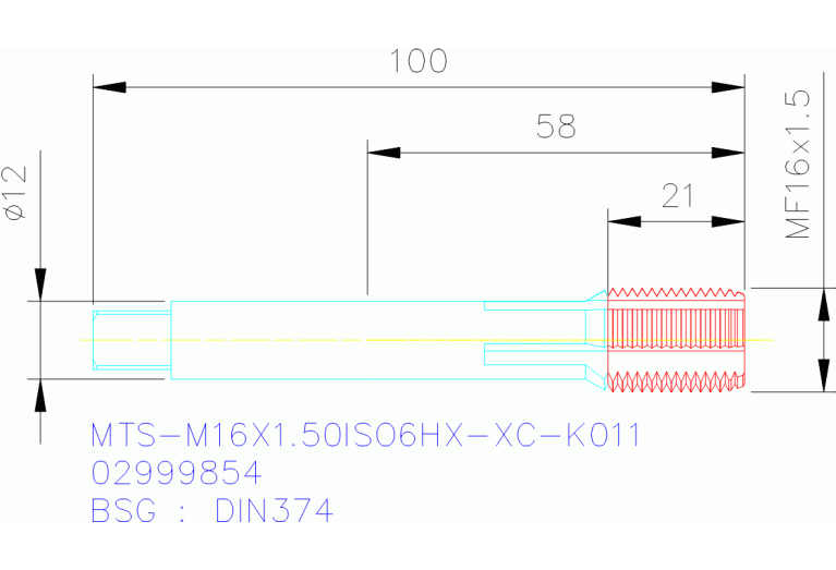 MTS-M16X1.50ISO6HX-XC-K011
