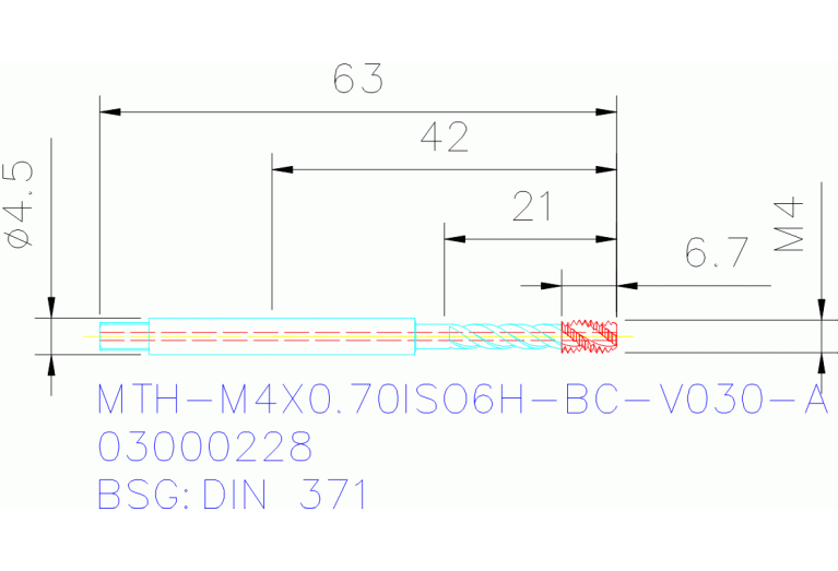 MTH-M4X0.70ISO6H-BC-V030-A