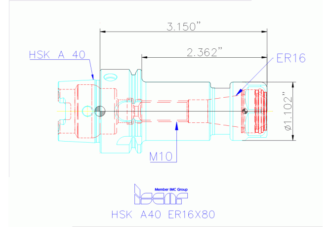 HSK A40 ER16X80