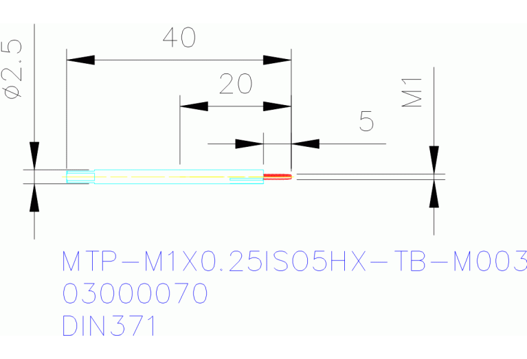 MTP-M1X0.25ISO5HX-TB-M003