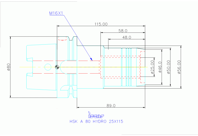 HSK A80 HYDRO 25X115