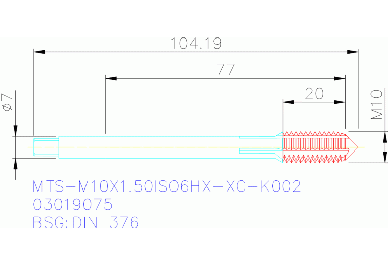 MTS-M10X1.50ISO6HX-XC-K002