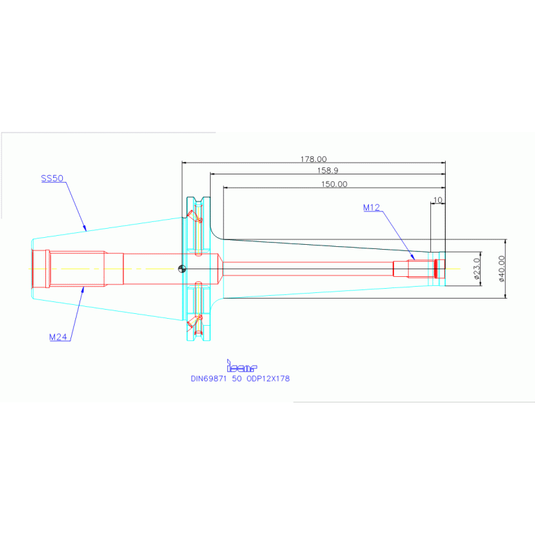 DIN69871 50 ODP12X178