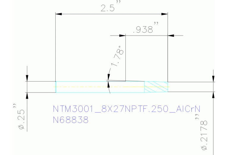 NTM3001/8X27NPTF.250 ALCRN