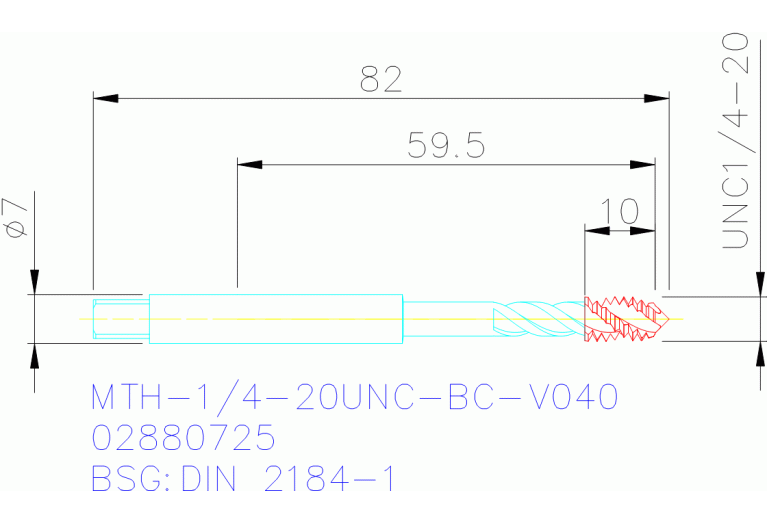 MTH-1/4-20UNC-BC-V040