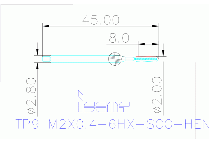 TP9 M2X0.4-6HX-SCG-HEN