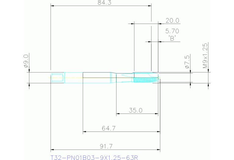 T32-PN01B03-9X1.25-63R