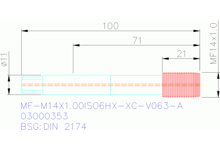 MF-M14X1.00ISO6HX-XC-V063-A