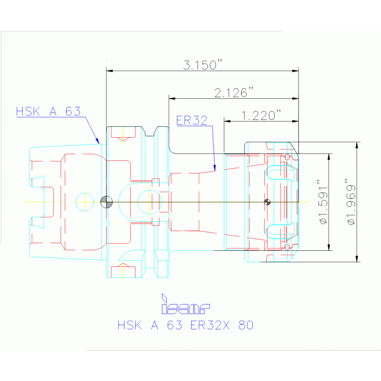 HSK A63 ER32X80