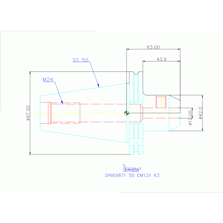 DIN69871 50 EM12X 63