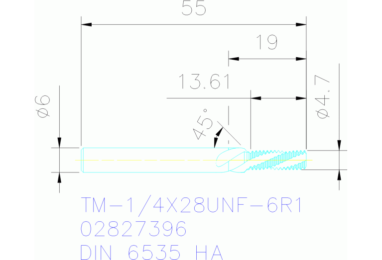 TM-1/4X28UNF-6R1