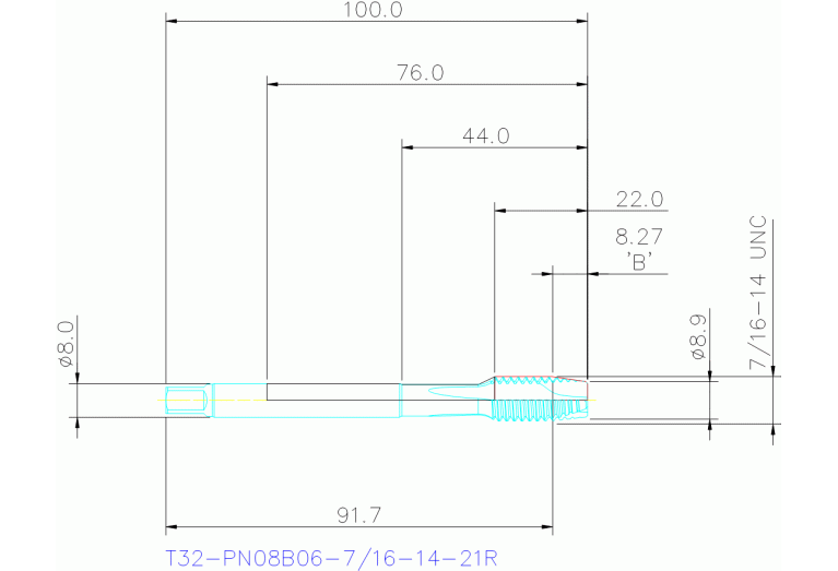 T32-PN08B06-7/16-14-21R