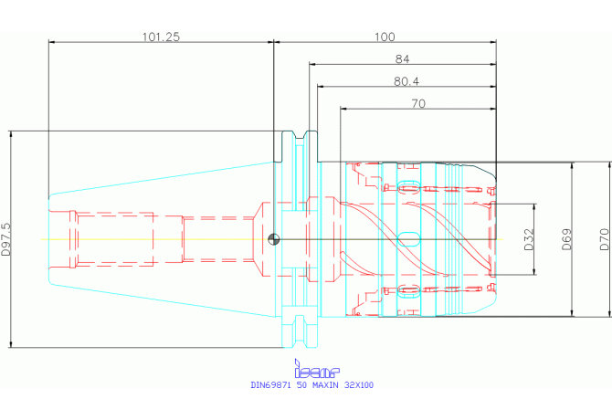 DIN69871 50 MAXIN 32X100