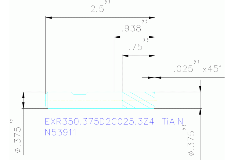 EXR350.375D2C025.3Z4 TIALN